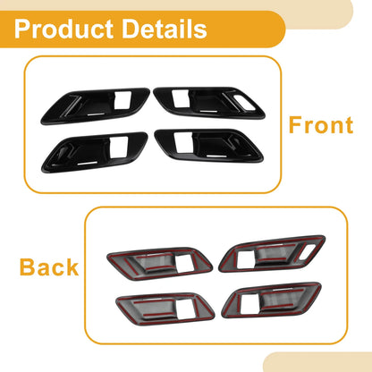 Interior Door Handle Bowl Cover Trim for Toyota Crown (2023-2024) Black