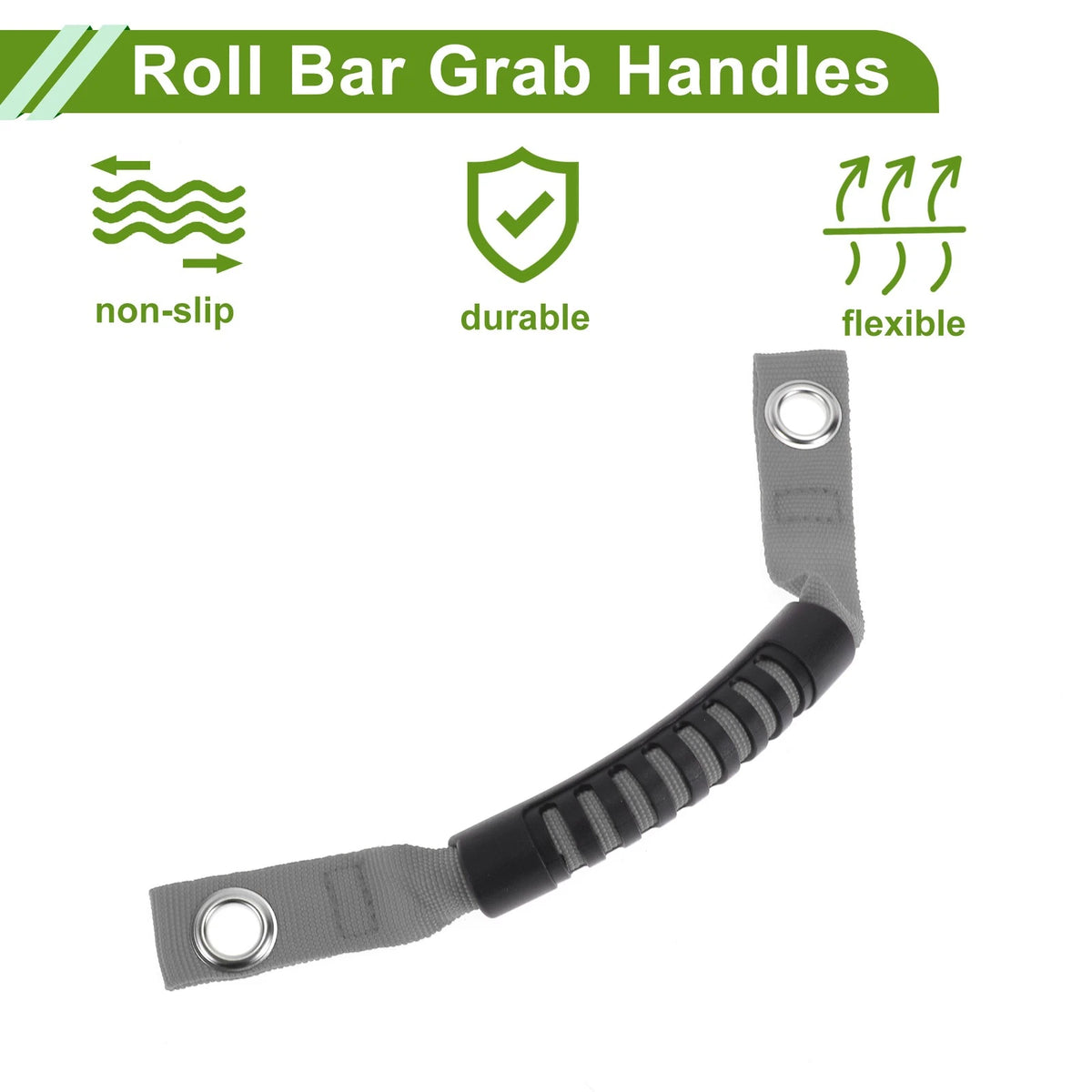 Roll Bar Grab Handles for Jeep Wrangler (2018-2029) Black Gray