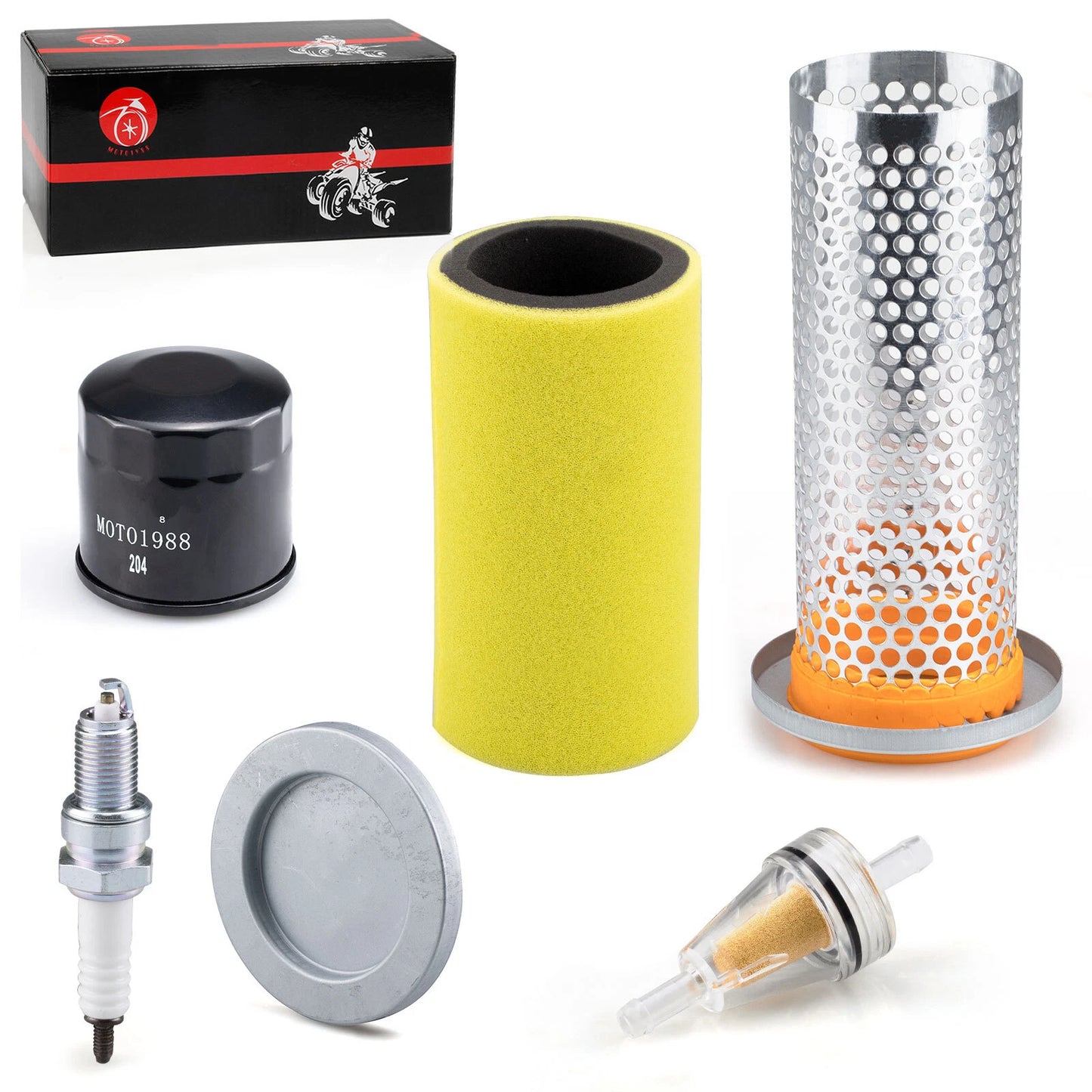 Air Filter Guide Cage Cap Oil Filter Kit for Yamaha Rhino 660 (2004-2007)