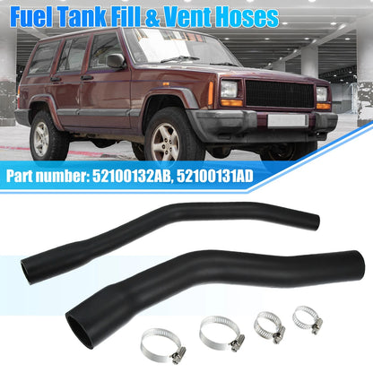 Fuel Fill Vent Hose Pipe for Jeep Cherokee XJ (1997-2001) w/ Clamps
