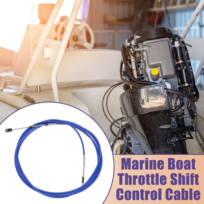2 x Marine Throttle Control Cable Blue with Fastening Head for Marine Engine