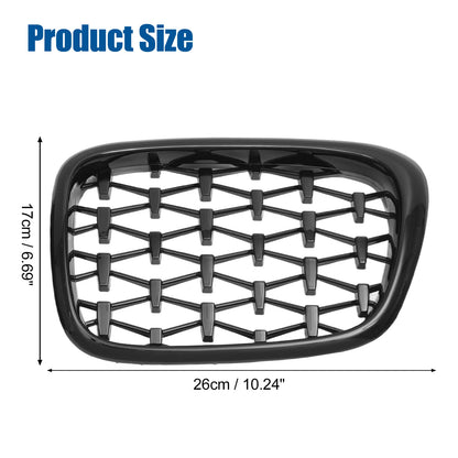 Gloss Black Front Hood Bumper Grille for BMW 525i 530i E39 (2001-2003) Pair