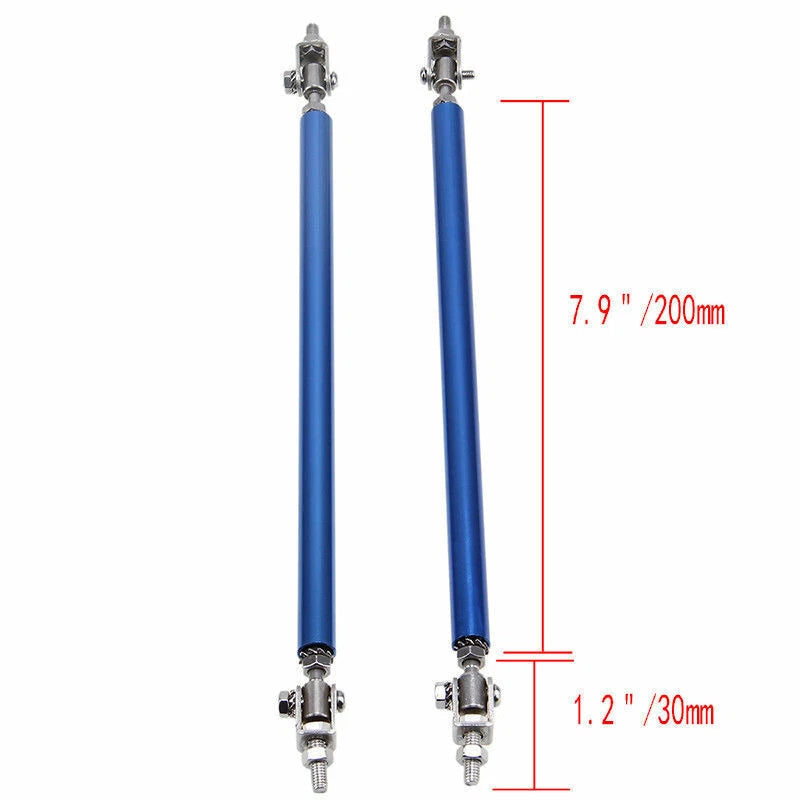 Adjustable 7.9"-11" Front Bumper Lip Splitter Rod Strut Tie Bar Support