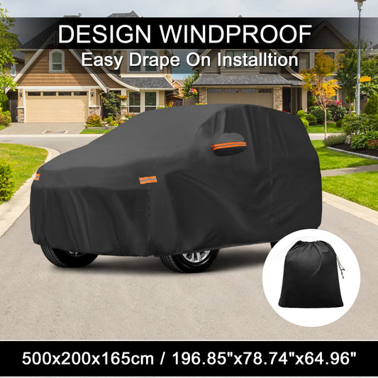 Waterproof 210D-PU Car Cover with Driver Door Zipper for Toyota Land Cruiser