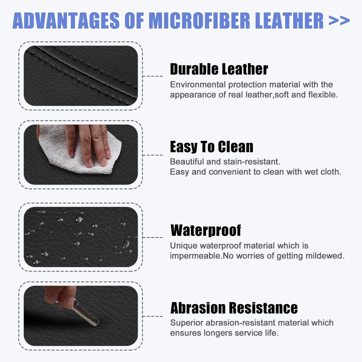 Black PU Leather Armrest Seat Box Cover for Toyota RAV4 (2019-2022)