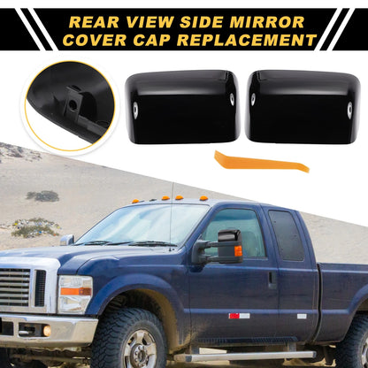 Rearview Mirror Cover Cap Gloss Black for Ford Excursion F150 F250 F350 (2000-2005)
