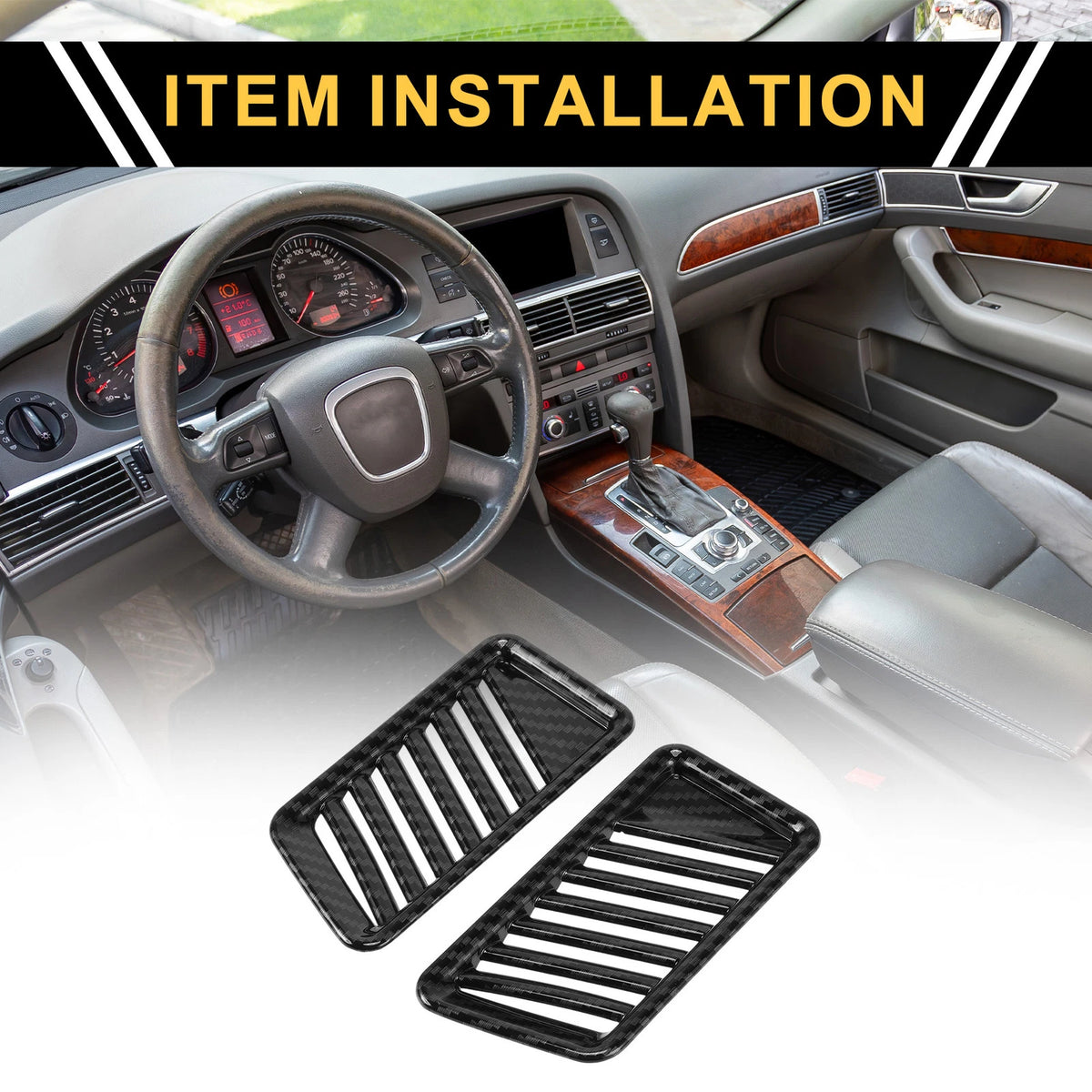 Carbon Fiber Pattern Air Vent Covers for Ford F-150 (2021-2024)