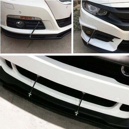 Black Adjustable Bumper Lip Splitter Strut Rod Tie Support Bar for Dodge Charger