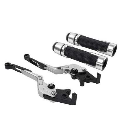 Silver Extendable Brake Clutch Lever Grip Set for Street Twin (2016-2023)