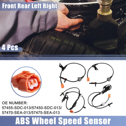 4 x ABS Sensors for Honda Accord (2003-2007) Front & Rear Left Right