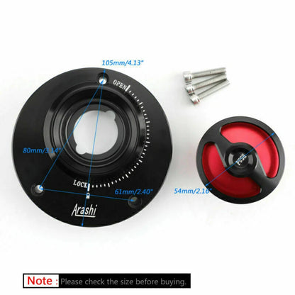 Keyless Fuel Cap Red for Yamaha FZ1 FZ6 FAZER FZ8 MT-03 MT-09 (2011-2016)