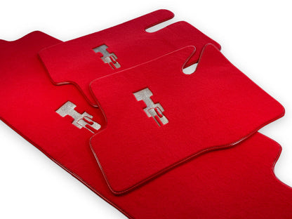 Tailored Red Floor Mats for Hummer H2 with H2 Emblem (2003-2009)