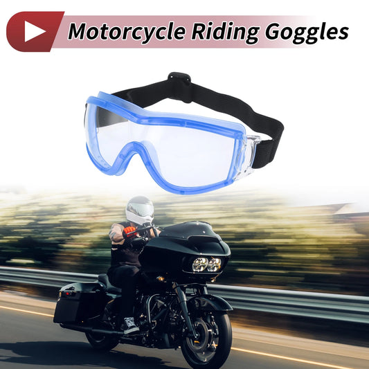 Goggles for Motorcycle Clear Lens Blue Frame PC PU Sunglasses