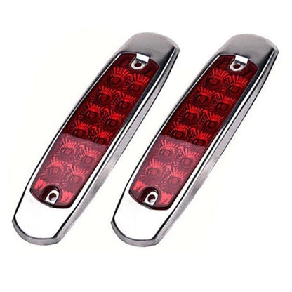 2 x Red 12 LED Sealed Side Marker Clearance Lights for Trailer (No Year)