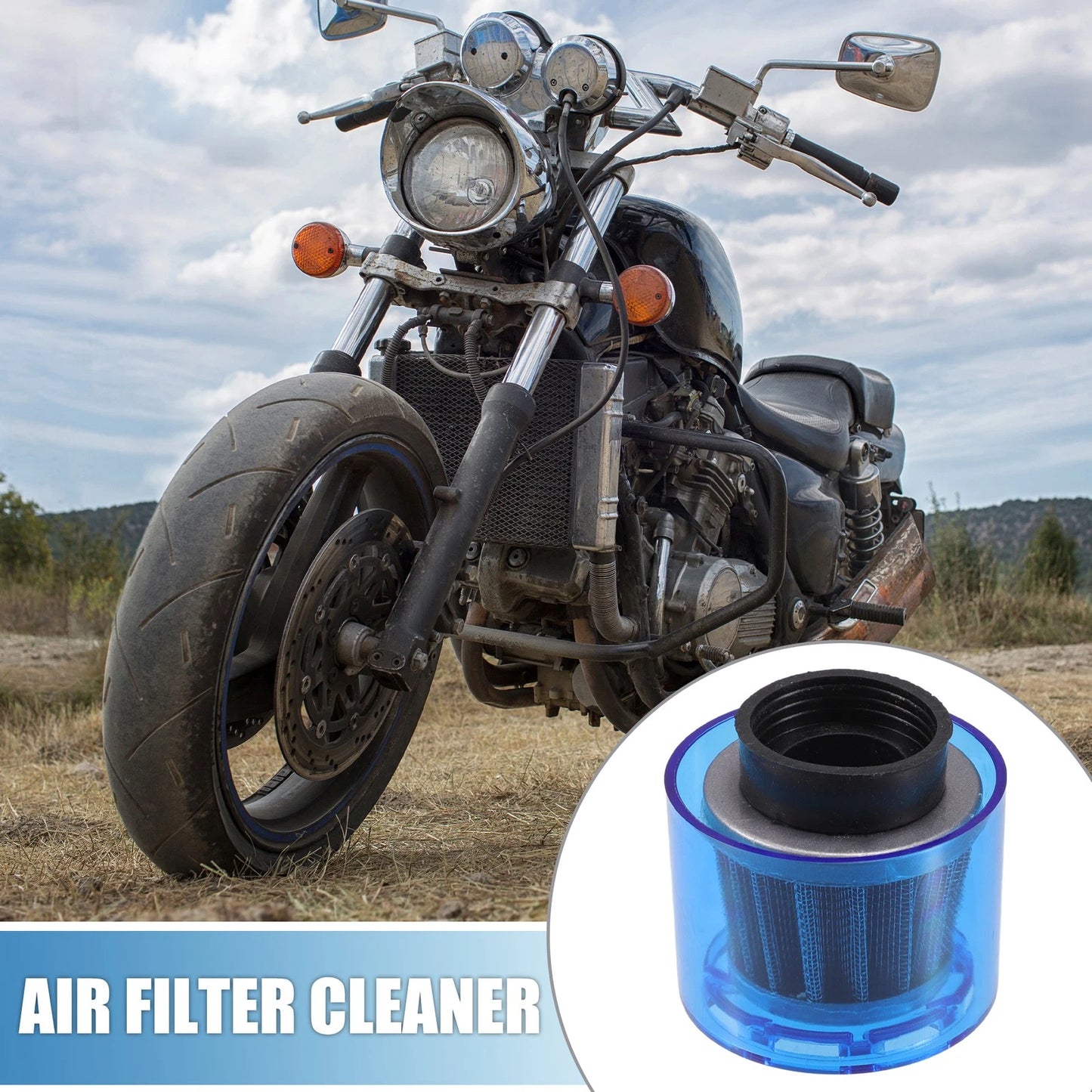 Air Filter Cleaner Straight 38mm/1.50" for Most Motorcycles