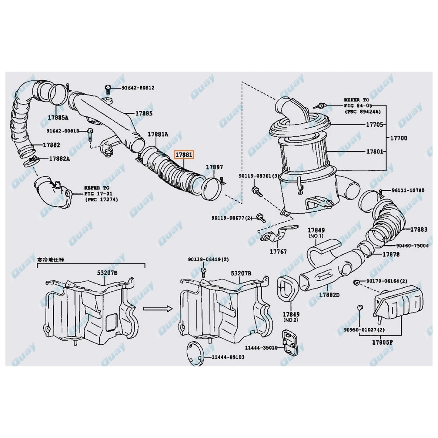 Air Cleaner Rubber Intake Hose for Toyota Hilux 4Runner Surf KZN130 (1997-2005)