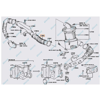 Air Cleaner Rubber Intake Hose for Toyota Hilux 4Runner Surf KZN130 (1997-2005)