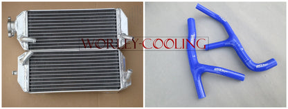 Aluminum Radiator for Suzuki DRZ400E (2000-2004) with Blue Hoses