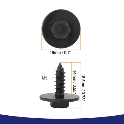 Hex Head Metal Screws w/ Washer for BMW E46 E60 E90 (2000-2012) - 10 pcs