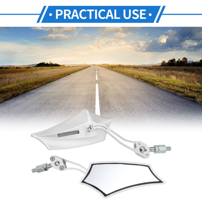 M10 M8 2 x Motorcycle Rear-View Mirrors Prismatic Handlebar White for Motorcycle