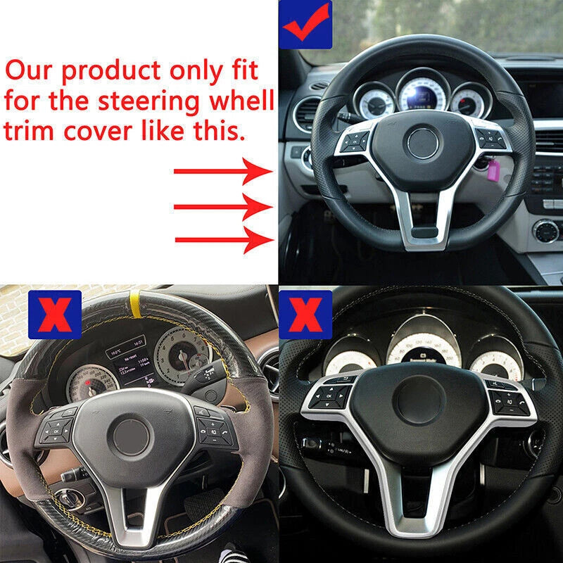 Steering Wheel Cover Trim for Mercedes Benz W176 W204 W212 (2012-2014)