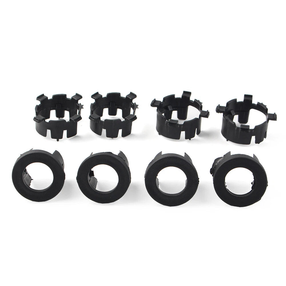 8 Pcs Black ABS Front Bumper Radar Probe Brackets for Jeep Wrangler (2018-2022)