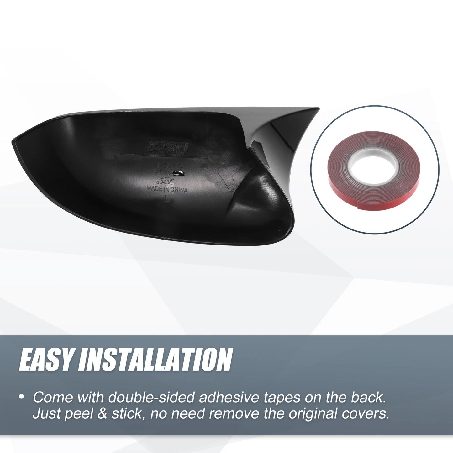 Gloss Black Rearview Mirror Covers for Ford Focus RS ST (2012-2018)