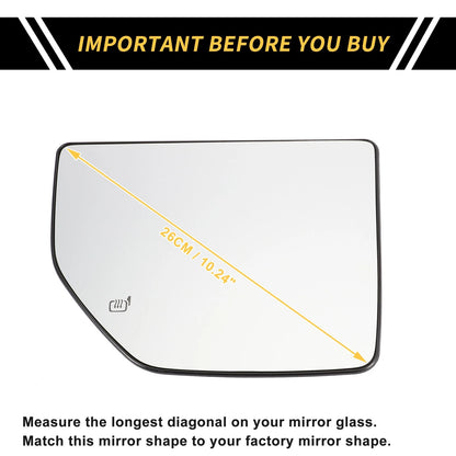 Heated Upper Right Mirror Glass for Ford F-250 F-350 (2011-2016)
