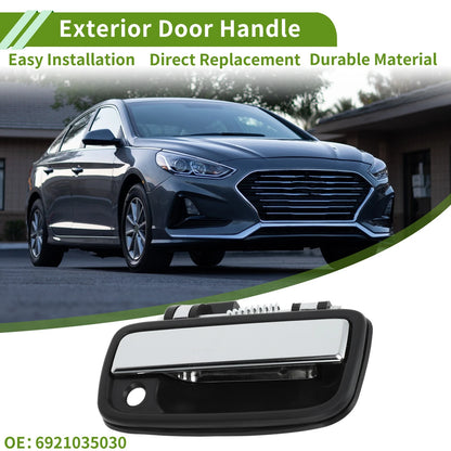 Exterior Door Handle for Toyota (Black Silver Tone, Front Right)