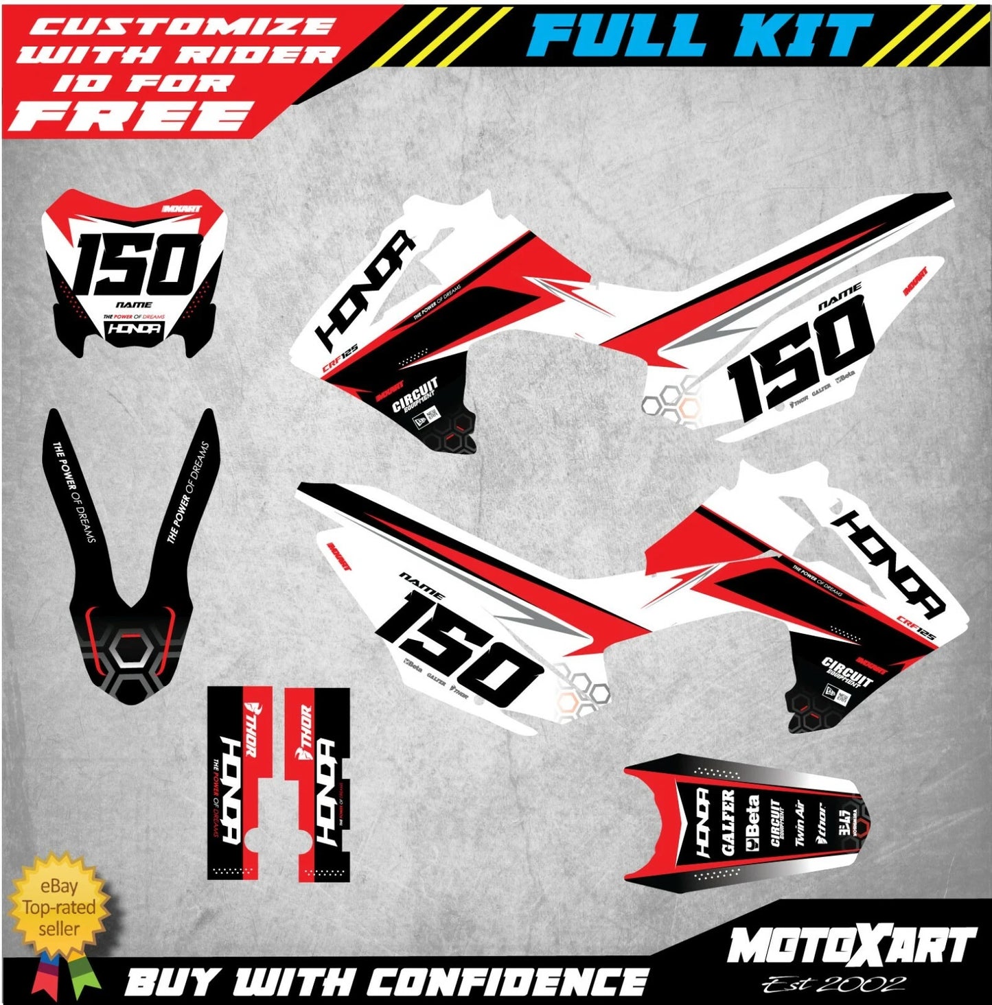 Full Custom Decal Kit for Honda CRF 125 (2013-2018)