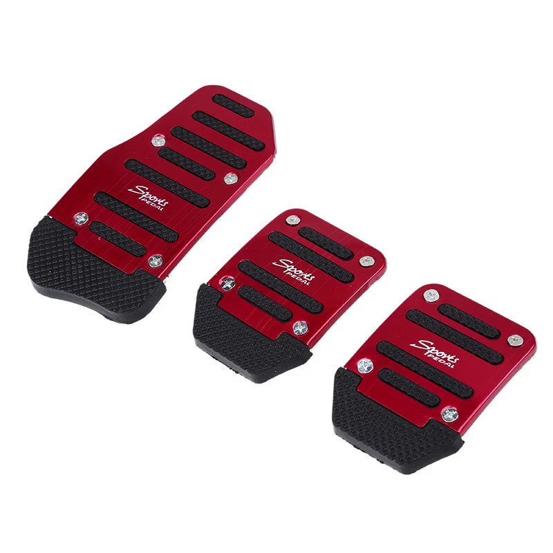 Red Non-Slip Gas Brake Foot Pedal Pad Cover for Car Accessories (3 x Pieces)