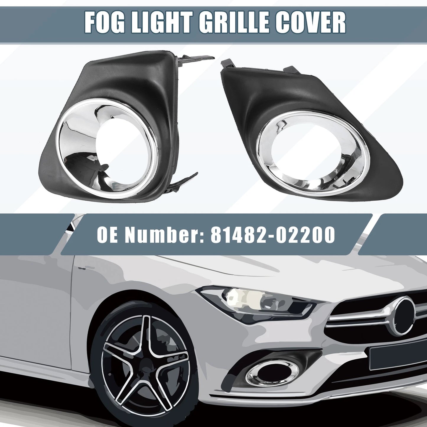 1 x Pair Left Right Fog Light Grille Cover for Toyota