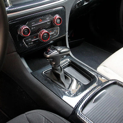 Carbon Fiber Manual Gear Shift Panel Cover Trim for 2011-2014 Dodge Charger