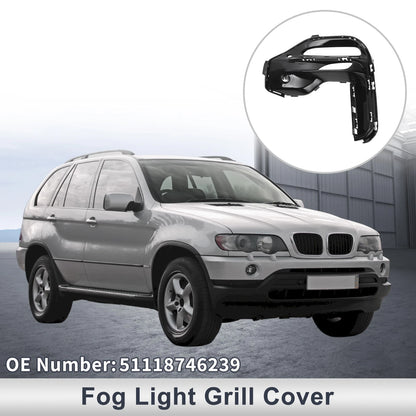Front Left Fog Light Grill for BMW X5 (2019-2022) - 1 x Black Lens