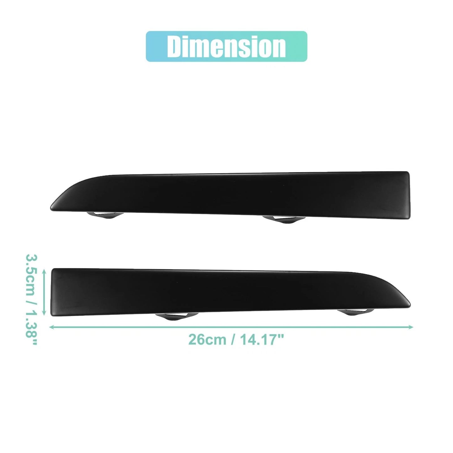 2 x Front Bumper Grille Headlight Filler Trim for Toyota Tacoma (2001–2004)