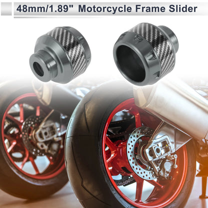 Slider Frame 14mm Aluminum Alloy Carbon Fiber Titanium Tone 2 x for Motorcycle