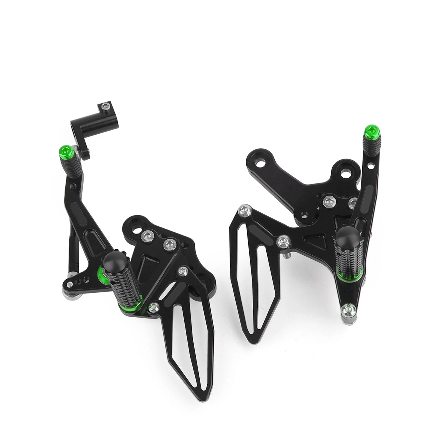 CNC Footrest System Green for Kawasaki Z400/Ninja 400 (2018-2023)