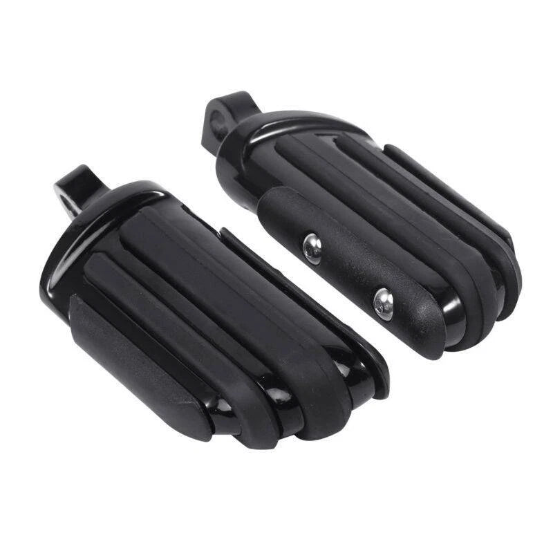 Black Pilot Male Mount Foot Pegs for Harley Touring Softail Dyna