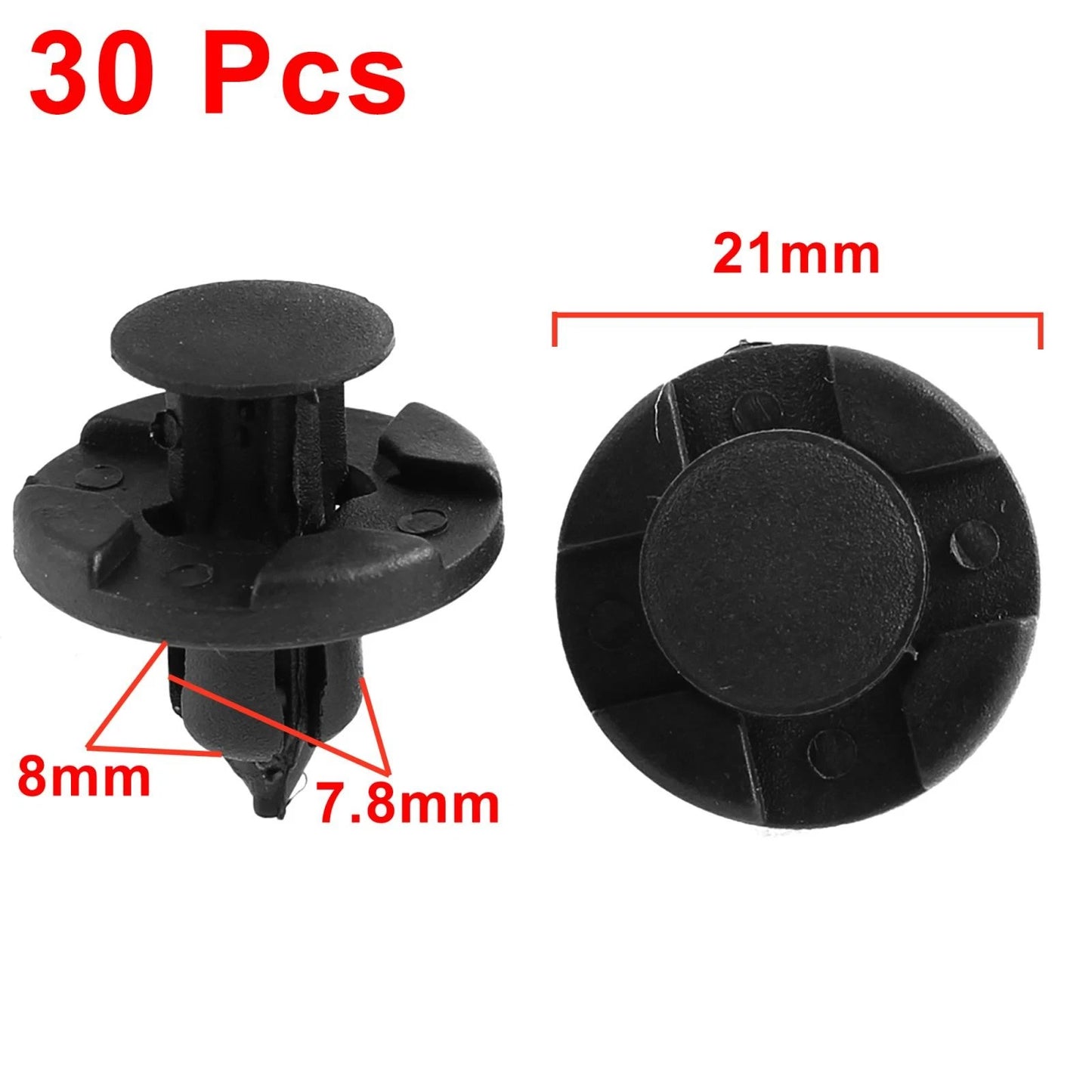 30 Pcs Black Plastic Rivet Clips for Nissan Teana Tiida (2004-2019)