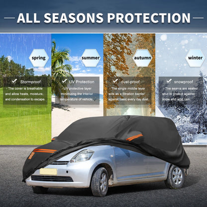 Waterproof Aluminum Film Cotton Car Cover for Toyota Passo with Zipper