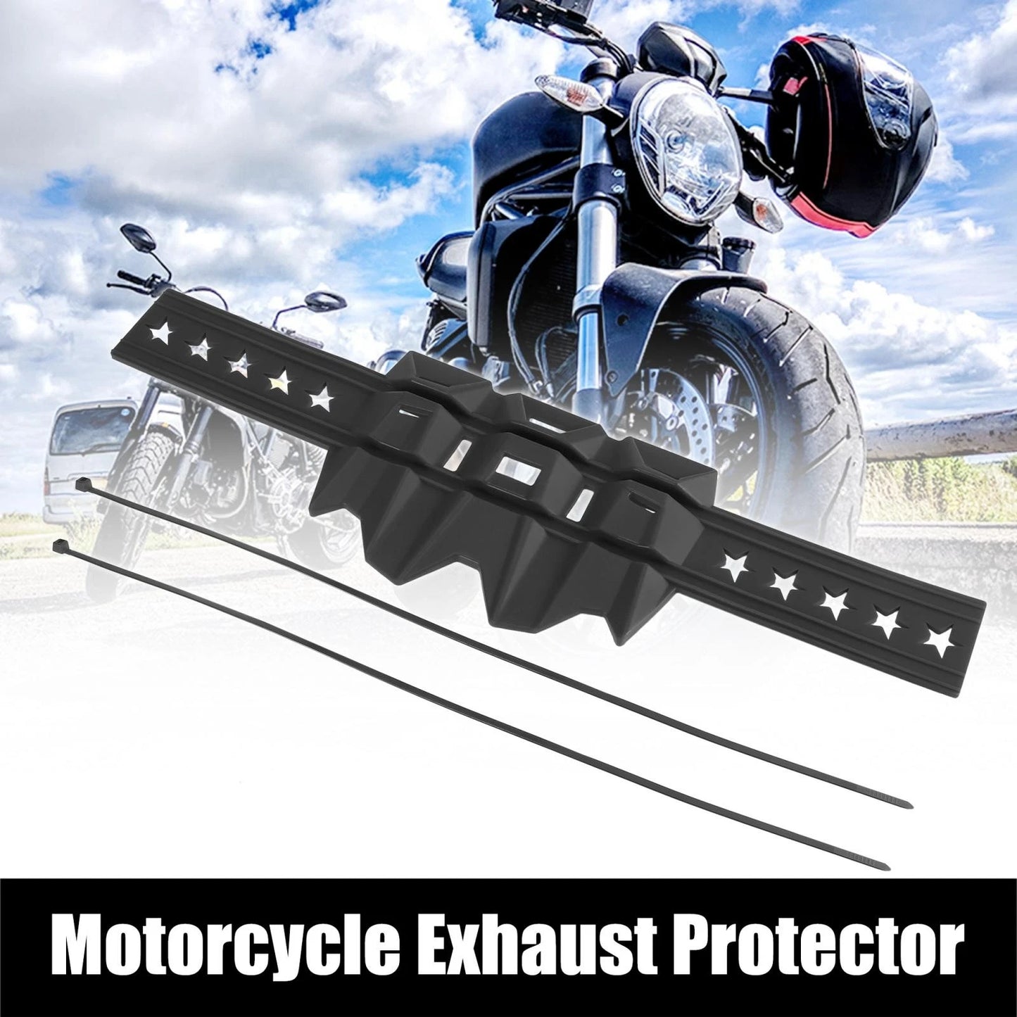Muffler Silencer Exhaust Guard Protector Black for Universal Motorcycle