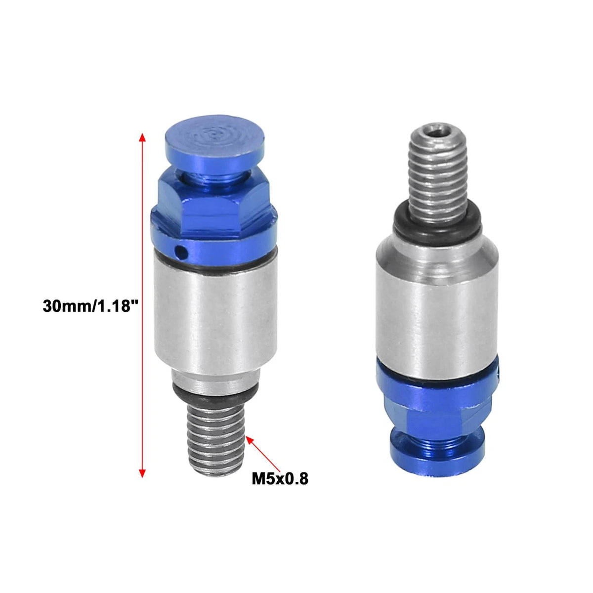 2 x M5x0.8 Motorcycle Screw Fork Air Bleeder Valve Blue for Honda Yamaha