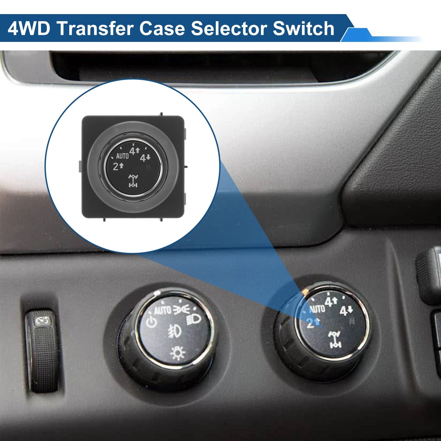 4x4 Wheel Drive Switch for Chevrolet Silverado 1500 (2014-2019) Black