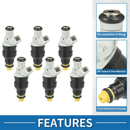 Fuel Injector 6 x Gray for Ford F-150 (1987-1990) 4.9L