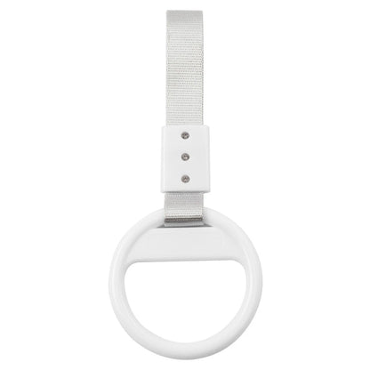 Silver & White Round Ring Train Bus Handle Hand Strap Drift Charm Tools