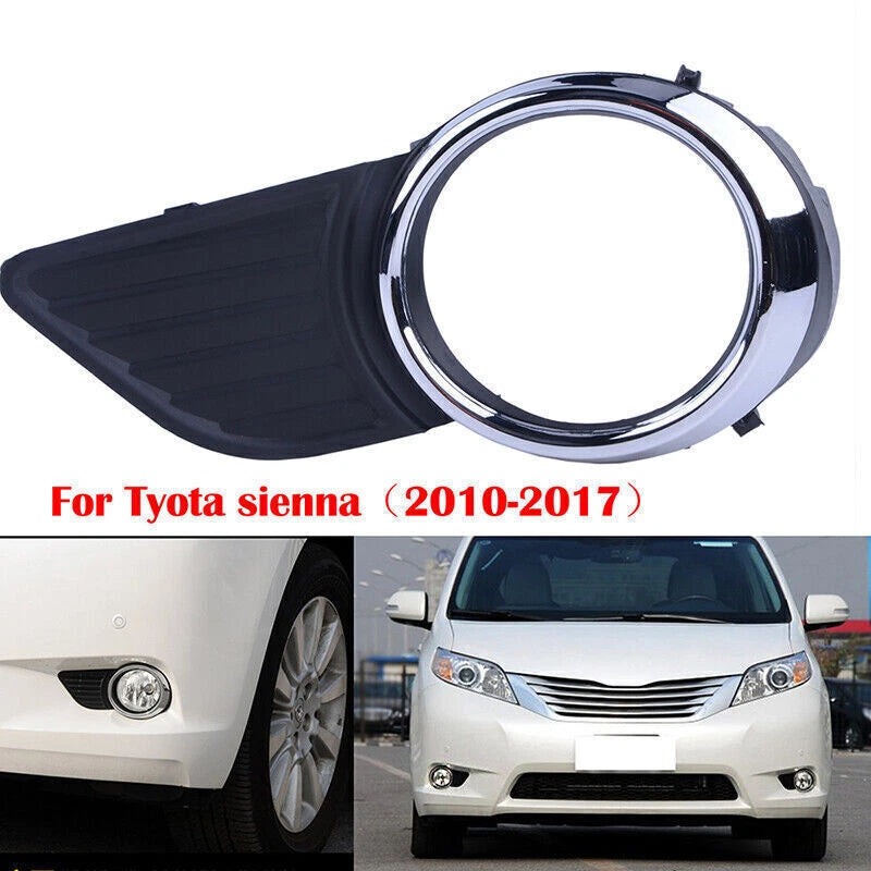 Front Left Fog Light Cover for 2011-2017 Toyota Sienna XLE LE - Black Trim