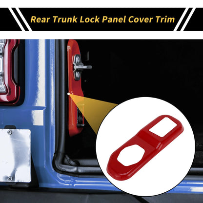 Rear Trunk Lock Panel Cover Trim for Jeep Wrangler JL JLU (2018-2024) Red
