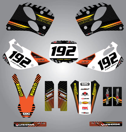 KTM 2-Stroke Custom Graphics Full Sticker Kit (1993-1997)
