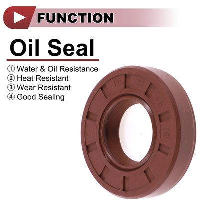 Oil Seal 22x45x10mm FKM Rubber Brown 2 x for Make Model