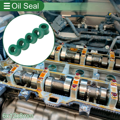 Oil Seal 6x12x8mm TPU High Pressure Green 5 Pcs